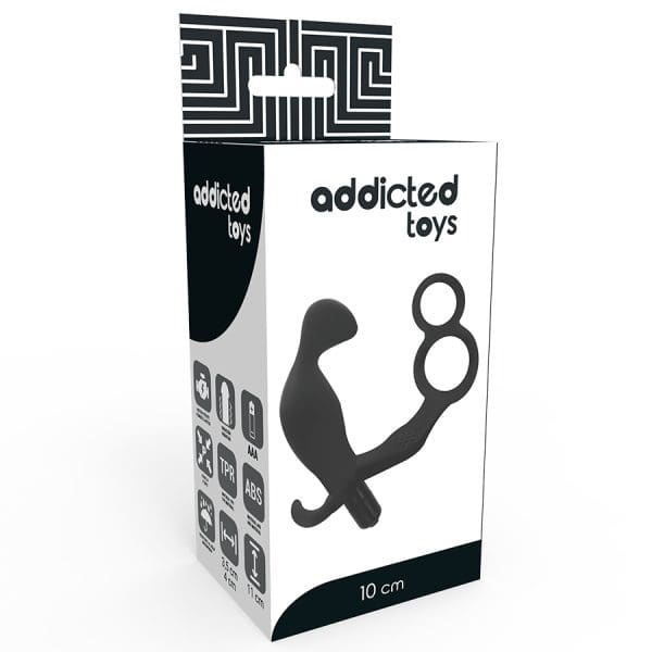 ADDICTED TOYS - ANAL PLUG WITH DOUBLE PENIS RING AND TESTICLES BLACK 4